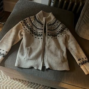 Ll bean wool fair isle zip up
